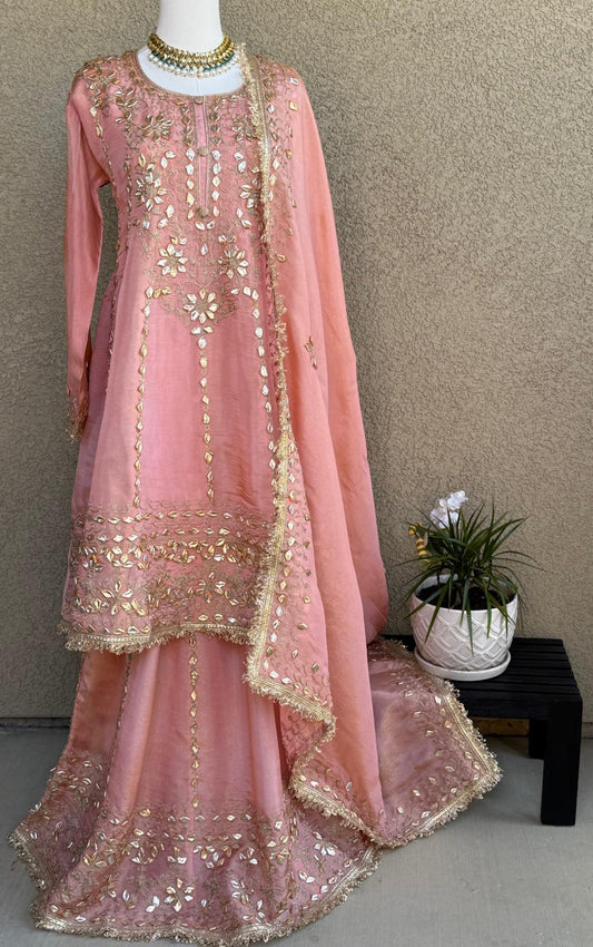 Saher Gota Patti Skirt Set