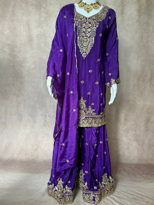 Royal Purple Sharara Set
