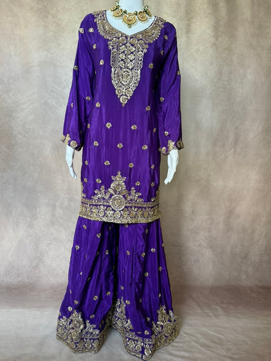 Royal Purple Sharara Set